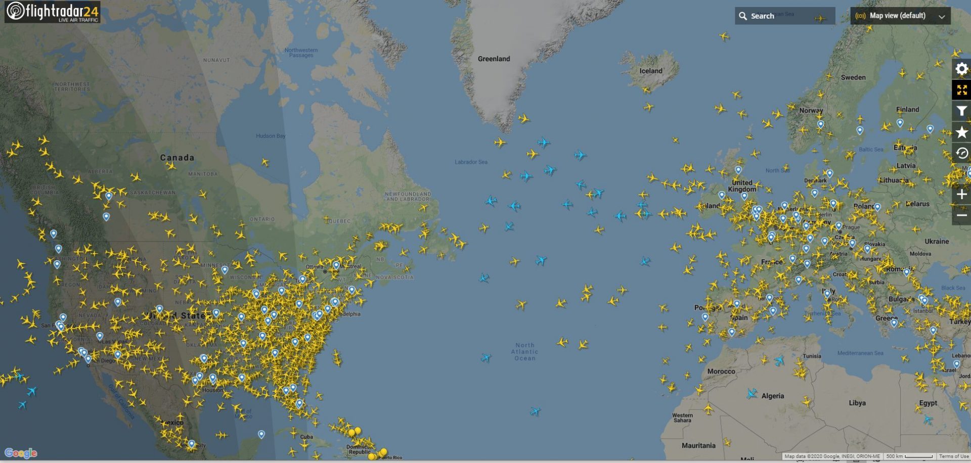 Counterpoint Covid update: Reduced air traffic over the Atlantic