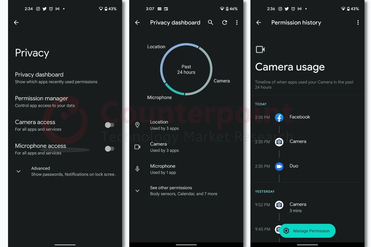 counterpoint android 12 beta fi privacy dashboard