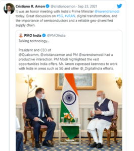 Twitter -高通和印度的讨论