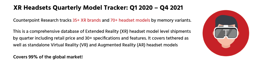 XR (AR & VR耳机)季度模型跟踪:Counterpoint Research